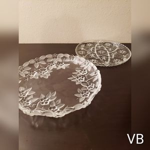 Vintage Cut Crystal Platters Set of 2.